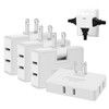3 Way Flat Wall Outlet Extender Adapter- 4 Pack 180