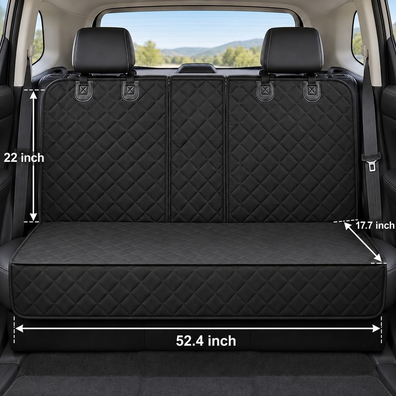 Waterproof Dog Car Seat Cover for Back Seat – Black
