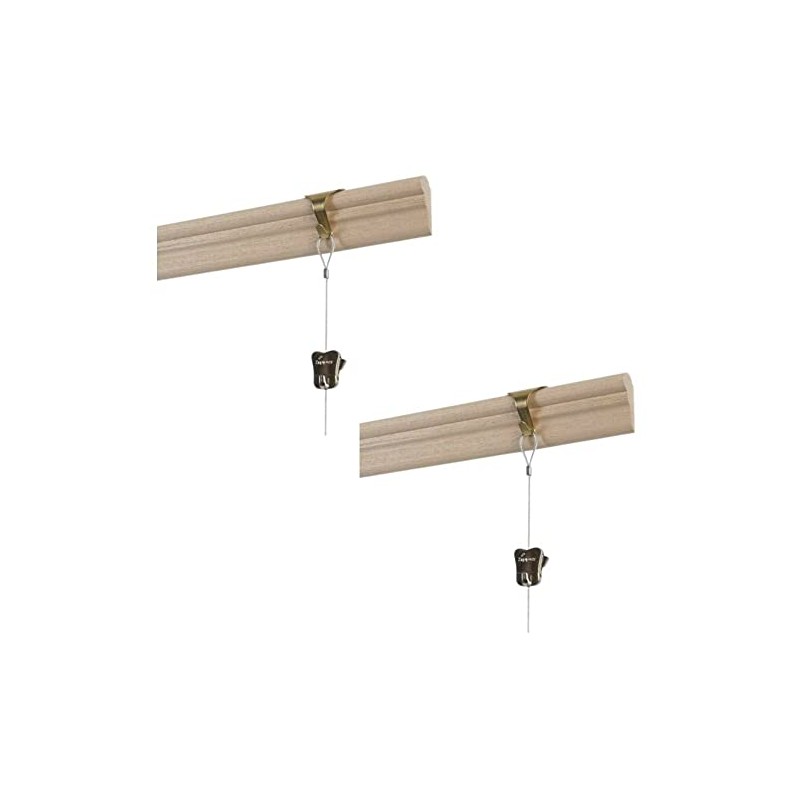 Picture Hanging Brass Moulding Hooks with Perlon Clear Cable Cord