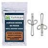 Yuhman 60 Pack Metal Curtain Hooks – 2.9cm x 1.3cm
