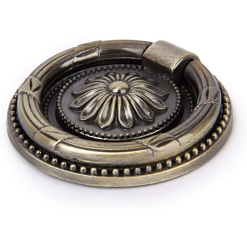 YankMooM Antique Drawer Pulls Bronze Dresser Pull Rings Round Drawer