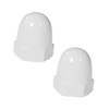 2-Pack White Ceramic Toilet Bolt Covers - Elegant Bathroom Accessories,