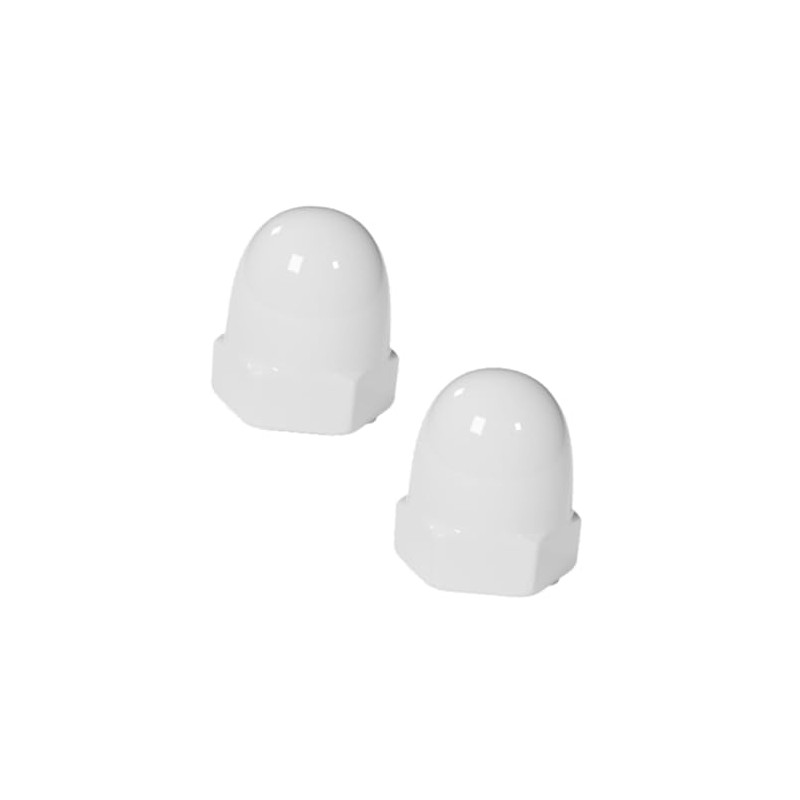 2-Pack White Ceramic Toilet Bolt Covers - Elegant Bathroom Accessories,