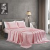 Manyshofu Blush Pink Satin Striped Sheets - 3Pcs Satin Sheets