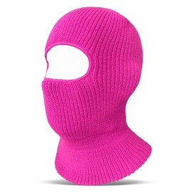 Evridwear Winter Balaclava Ski Mask Warm Knitted Full Face Cover for Men and Women Outdoor Sports Cycling(Barbecore Pink)