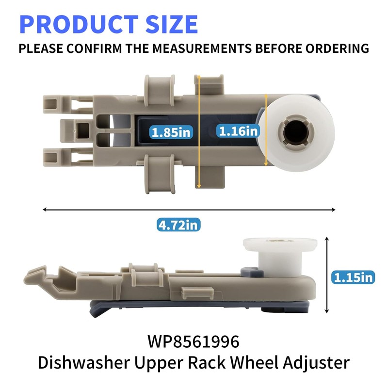4 Pack WP8561996 Dishwasher Upper Rack Wheel Adjuster Compatible with