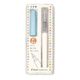 Pilot Kakuno Fine-Nib Fountain Pen, White Body Soft Blue Cap Body (FKA-1SR-SLF)