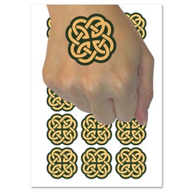 Clover Irish Celtic Knot Temporary Tattoo Water Resistant Fake Body Art Set Collection - 15 2" Tattoos (1 Sheet)