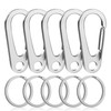 ASNAME 5Pcs Stainless Steel Key Chain with Keyring, 1.97”/5cm Carabiner
