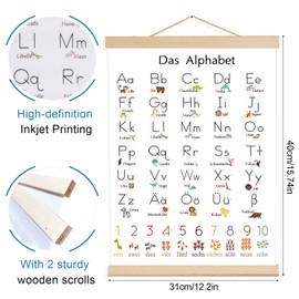 Maxmoc ABC Lernposter für Kinder, Alphabet Poster, Buchstaben Zahlen Lernen Poster zum Wanddeko Kinderzimmer, für Kindergarten Grundschule Vorschule, 30x40 cm