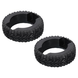 PATIKIL Tire Business Card Holder for Desk, 2Pcs Business Card Holders Rubber Plastic Card Stand Organizer Cards Display for Office Exhibition, Black