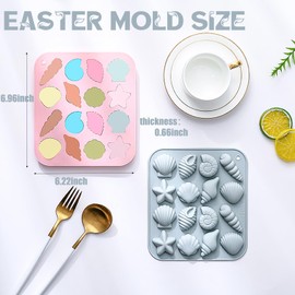 Oskrieel Ocean-Themed Chocolate Mold Set - Food-Grade Silicone Baking Molds with Shell, Starfish, Seashell Beach Life Phrases, Reusable for Under the Sea Cakes, Cupcakes & Party Treats - 2 Pack