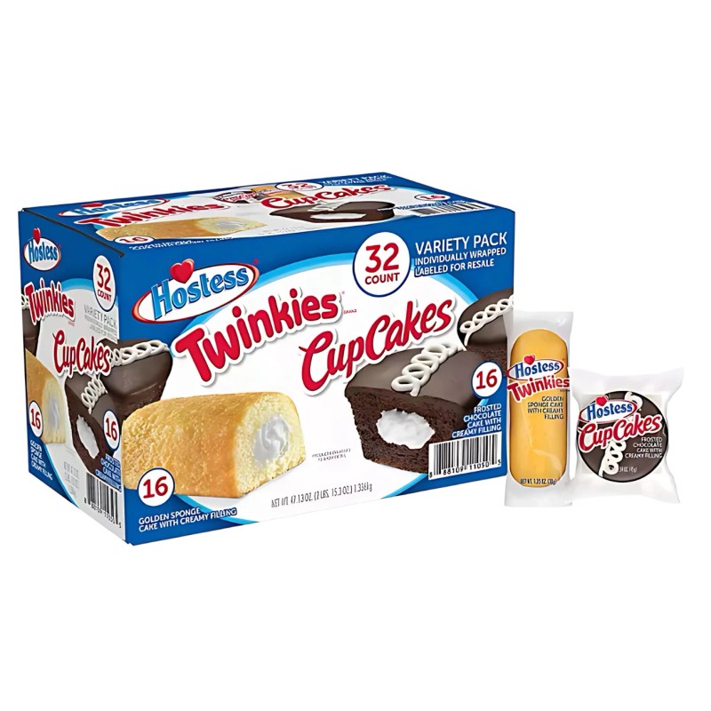 Hostess Twinkies & Cupcakes Variety Pack Snack Cakes, 32-64 pk.