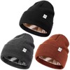 3 Pack Satin Lined Winter Beanie Hats for Women Men,Silk