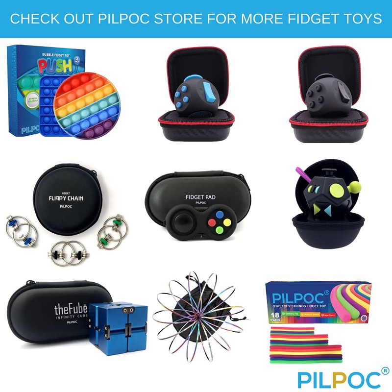 PILPOC theFube インフィニティキューブ フィジェットデスクトイ - アルミ製無限マジックキューブ ケース付き 頑丈 重い ストレスと不安を解消