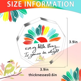 Bird Decor Every Little Thing is Gonna Be Alright Positivity Gifts for Women Friends Table Top Spring Cubicle Mantle Bathroom Shelf Motivational Gift for Coworker Desk Accessories Acrylic Plaque