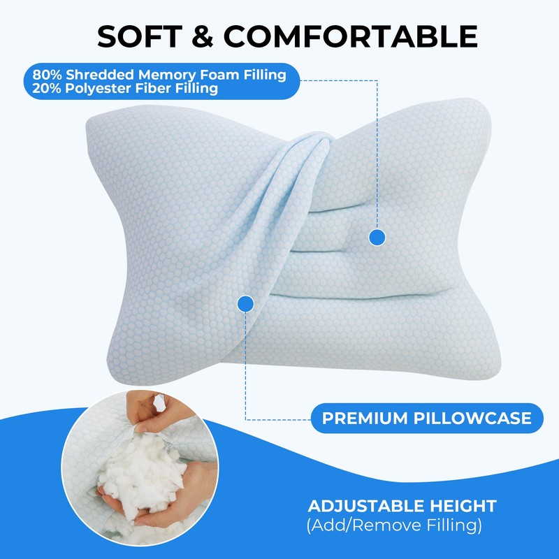 CPAP Pillows for Side and Back Sleepers, Butterfly Pillow for
