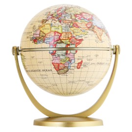 Exerz 10cm Antique Globe - Mini Globe Vintage Color Modern Map in English