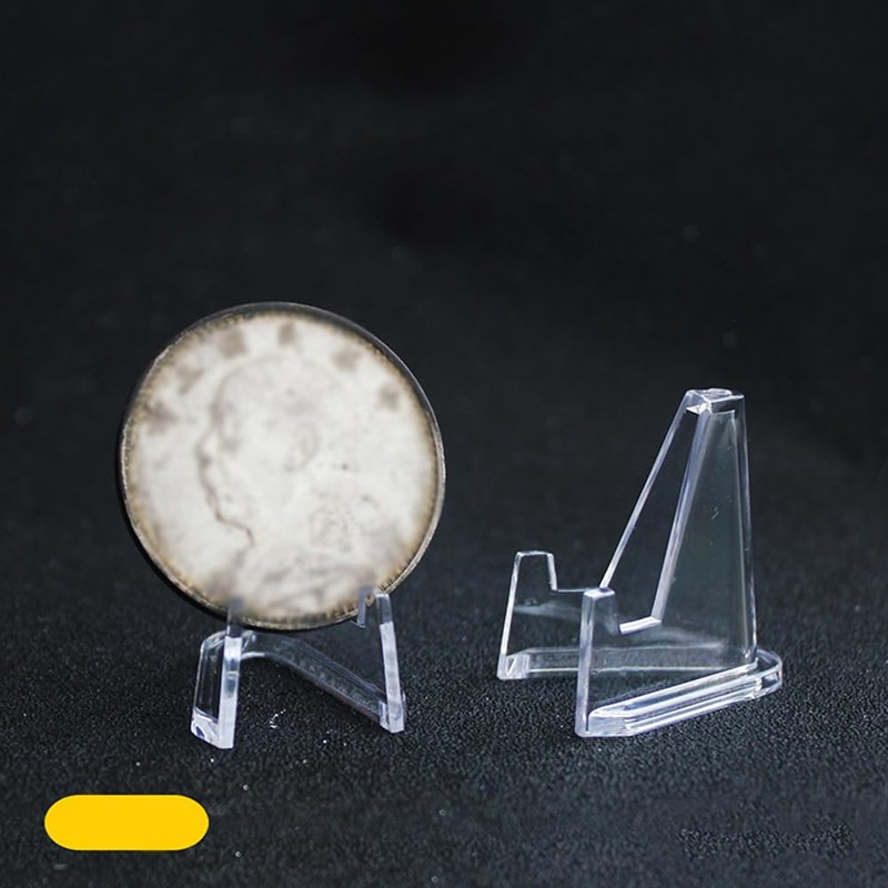 Mikankawa 30 Pcs Mini Acrylic Display Stand Badge Coin Commemorative
