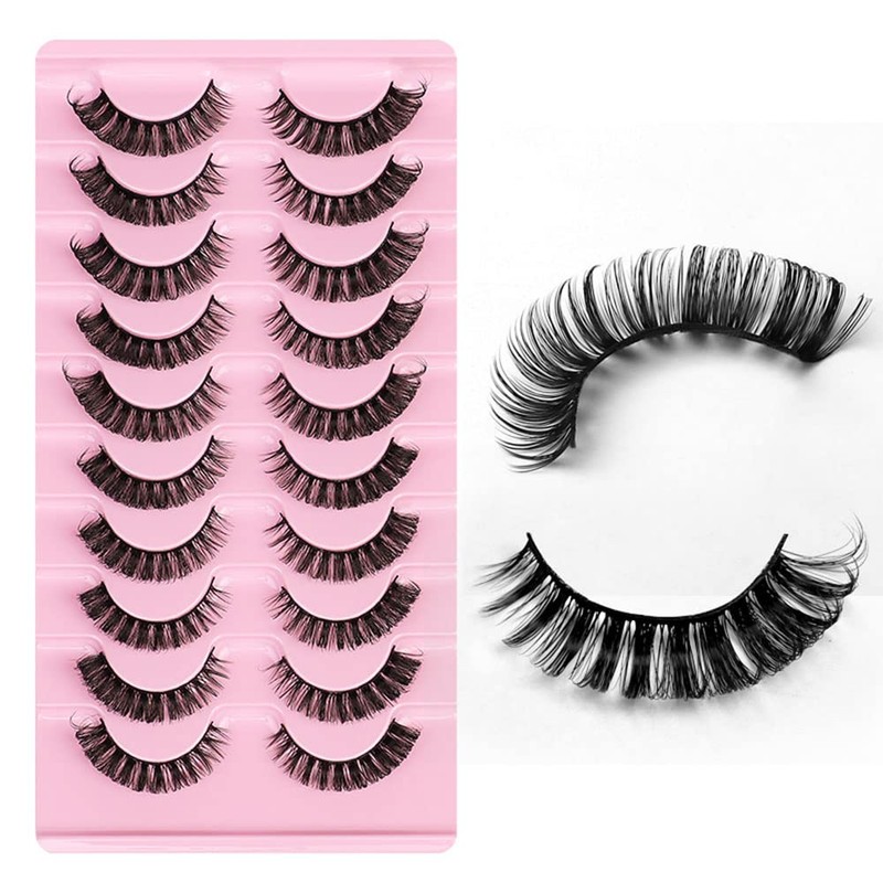 Eyelashes Russian Strip Lashes Natural Fluffy Wispy D Curly Effect