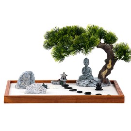 dgudgu Zen Garden Kit Jardin Zen Garden for Desk Zen Garden Accessories Mini Zen Garden Buddha Shape 14 x 10 inch