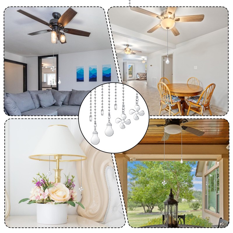 Prasacco 4 Pcs Ceiling Fan Pulls Light and Fan Pull