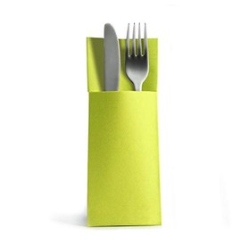 CHIC® Airlaid 50 Cutlery Napkin Bags 32 x 40 cm, Fabric-like, Disposable Napkin kiwi