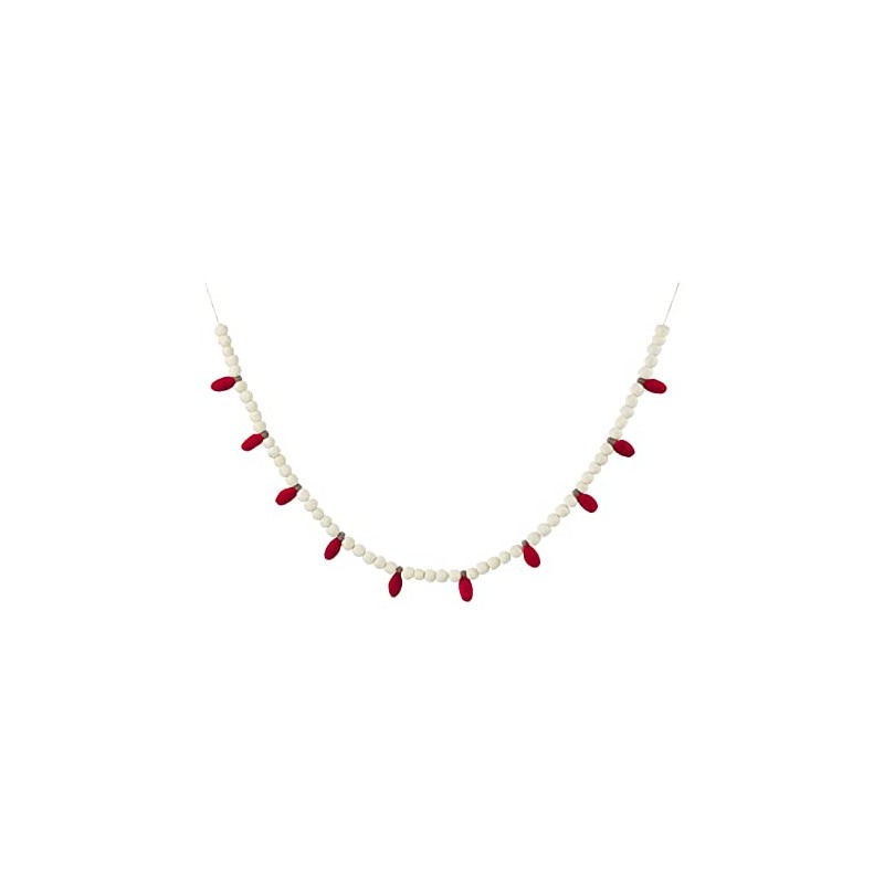 Mud Pie Christmas Light Bulb Garland, Red