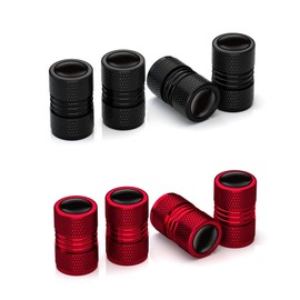 8 Pcs Tyre Valve Caps, Dust Caps, Universal Aluminum Bike Dust Caps, Durable Corrosion Resistant, No air Leaking, Valve Caps for Cars, Suvs, Bike And Bicycle, Trucks, Motorcycles(Red&Black)