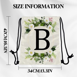 Zewurtuw Initial Letter Drawstring Backpack String Sports Gym Bags Waterproof Sackpack Cute for Men Women Beach (13"×17") (Letter-B)