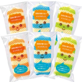 Basic Standard 275566 Laundry Sponges, Colorful Kitchen Sponges, Set of 6 (Acrylic Fiber Removes Dirt with Just Water)