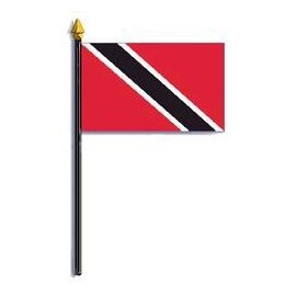Trinidad & Tobago Flag Rayon On Staff 4 in. x 6 in.