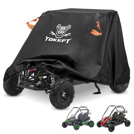 Tokept Go Kart Covers Waterproof Outdoor,2 Seater Universal Go Kart Accessories,Go Cart Cover for Coleman KT196 Baja TrailMaster Mudhead 67" L x 46" W x 47" H
