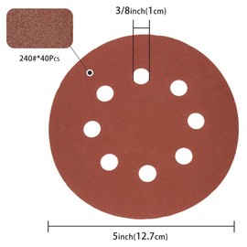 LESNIC 240 Grit Sanding Discs Pack of 50, 125 mm Quick Change Discs Velcro Sandpaper for Electric Sanders, Reliable Adhesion to Sanders