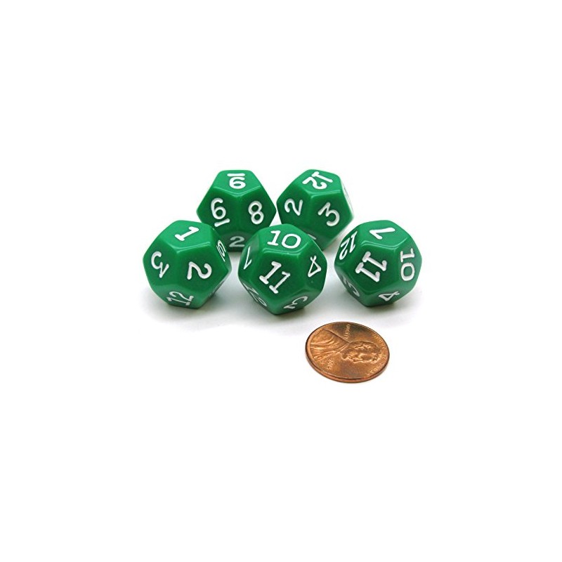 Koplow Games Set of 5 D12 12-Sided 18mm Opaque RPG