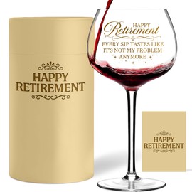 ZYNINORA Happy Retirement Gift for Woman, Farewell Gifts for Coworkers, Retired Gifts for Teacher, Boss, Friend, Men, Women, Retirement Wine Glass 16 Oz