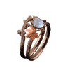 Vintage branch ring, rose gold maple leaf, double ring design,
