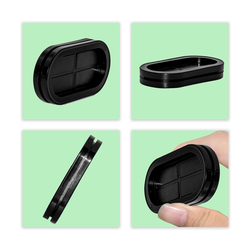 Flyshop Black 25 x 40mm, 1" x 1-9/16" Oval Rubber