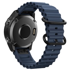 NotoCity for Garmin Fenix 6 pro Strap,22mm Quick Fit Strap for Garmin Fenix 5/6/7/5Plus,Ocean Wave Silicon Strap for Garmin Forerunner 935/945/955/Instinct/Instinct 2