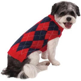 Petrageous Designs Alex?S Argyle Sweater - Red/Navy - X-Small