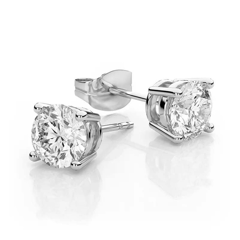 1 Pair Round Stainless Ear Stud Fake Silver Piercing Earrings