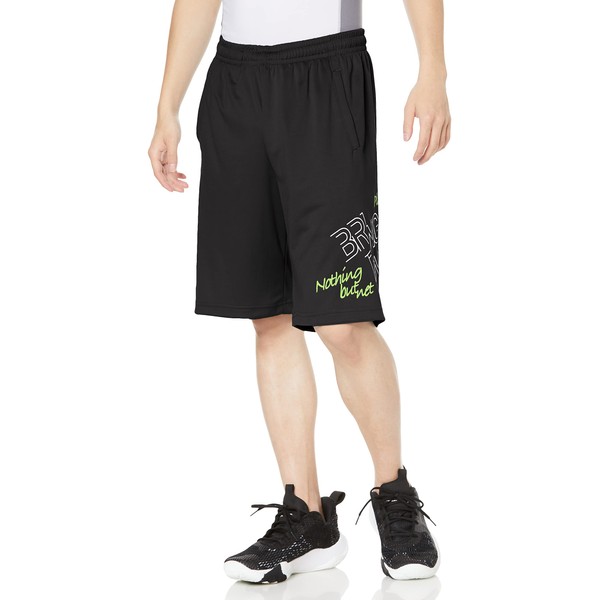 Converse CB321853 Men's Half Pants, Basketball Practice Pants, Pockets, Sweat Absorbent, Quick Drying, Black