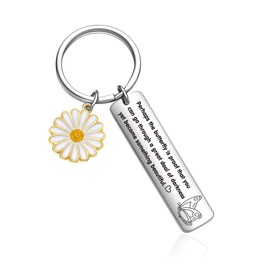OWHOMS Butterfly Inspirational Keychain - Motivational, Uplifting Keychain for Women - Butterfly Charm Gifts
