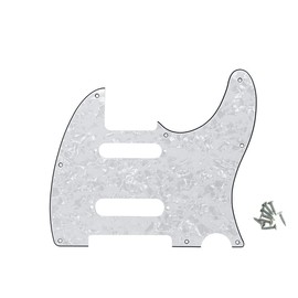 ROZILO 8 Hole White Pearl SS Guitar Tele Pickguard Plate with Screws Fit Fender Nashville Telecaster Pickguard