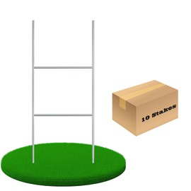 10 Pack H Frame Wire Stakes 16"x7", Metal Yard Sign Stakes for 4mm,5mm and 6mm Corrugated Plastic Yard Signs