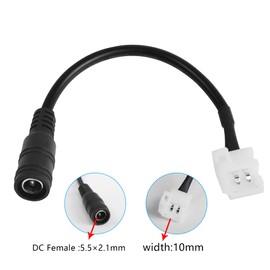 PNGKNYOCN LED Light Strip Solderless Clip Cable DC 5.5mm x 2.1mm Female plug to 2-Pin 10mm Wide solderless light strip clip for 3528 5050 LED Light Strips(10-Pack)