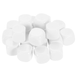 uxcell 20 Pcs Acrylic Blank Dice Six Sided, 2.5cm/0.98inch Rounded Corners Blank White Dice Cube with Smoothed Surface for DIY Craft Board Game, White