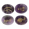 4Pcs Reiki Symbols Stones Smoother Surfaces Engraved Reiki Stones for