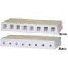 8 Port Keystone Jack Surface Mount Box, White, Surface Mount