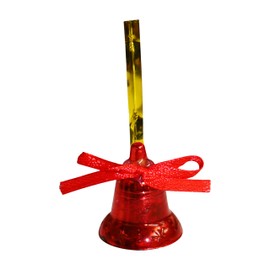 Pack of 12 Red Mini Metallic-Look Christmas Tree Bell Decorations